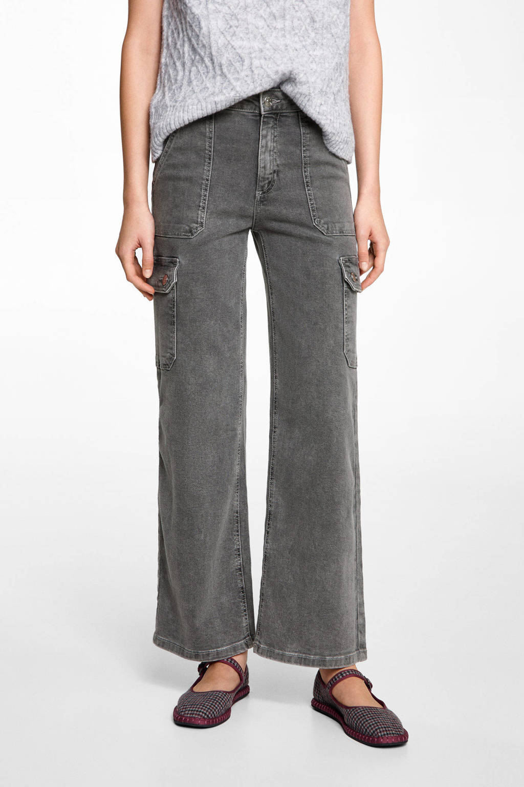 MANGO TEEN regular grey denim