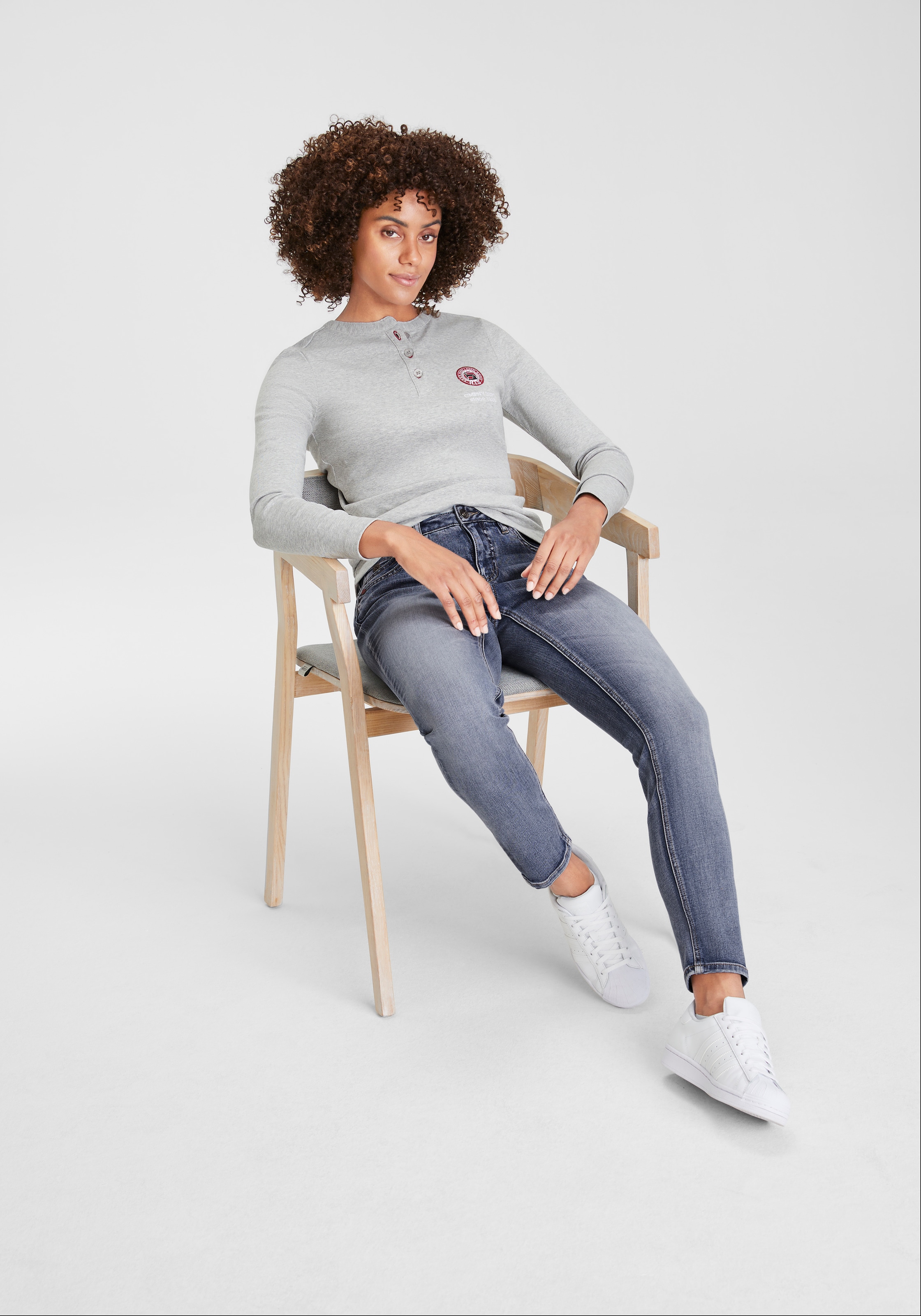 H.I.S 5-Pocket-Jeans »ariaMS«, normale Leibhöhe,  Röhrenjeans,  mit Used-Waschung,  5-Pocket-Style