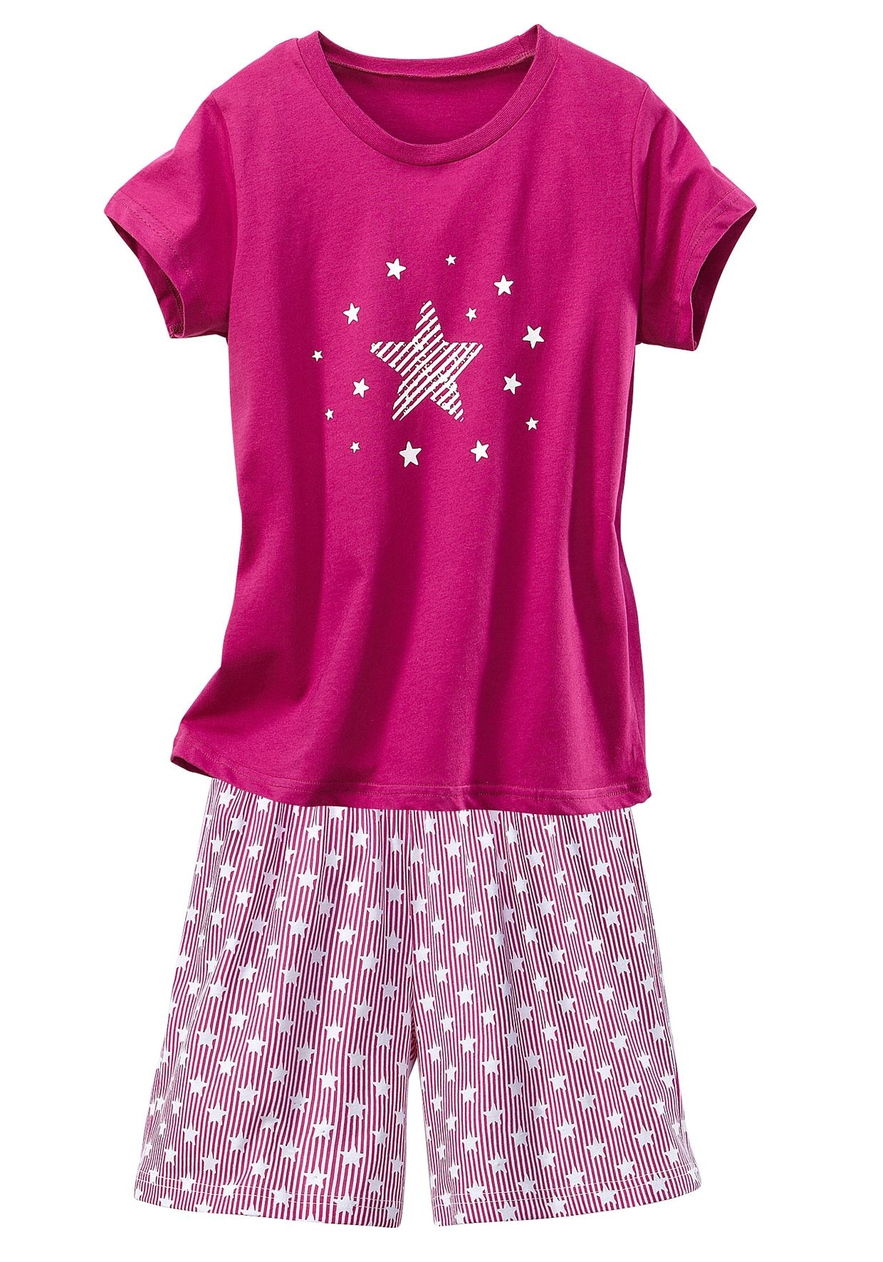 petite fleur Pyjama Set, 2 Stück, 4 Stk. tlg., modischer Sternendruck auf den Shirts und Hosen
