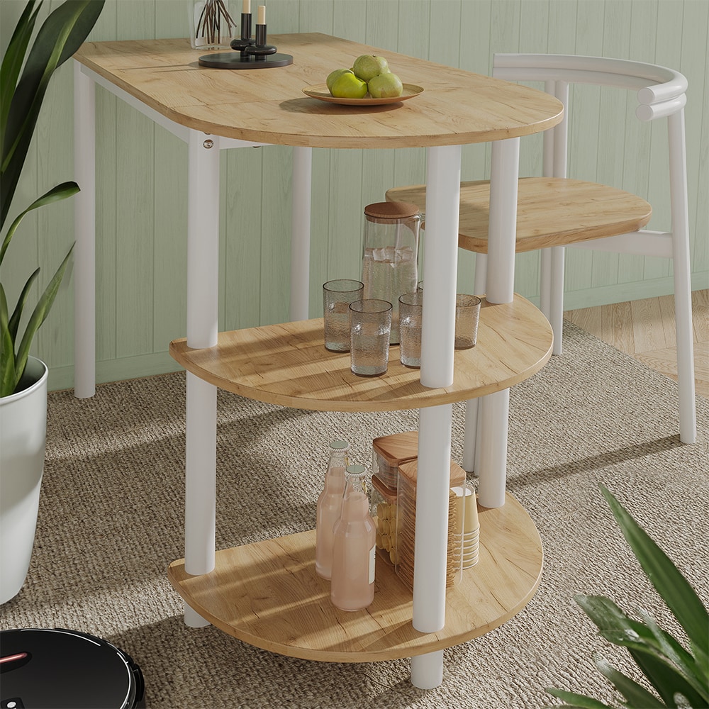 Vicco Bartisch Freetown Eiche Weiß 110 x 75,5 cm mit Regal