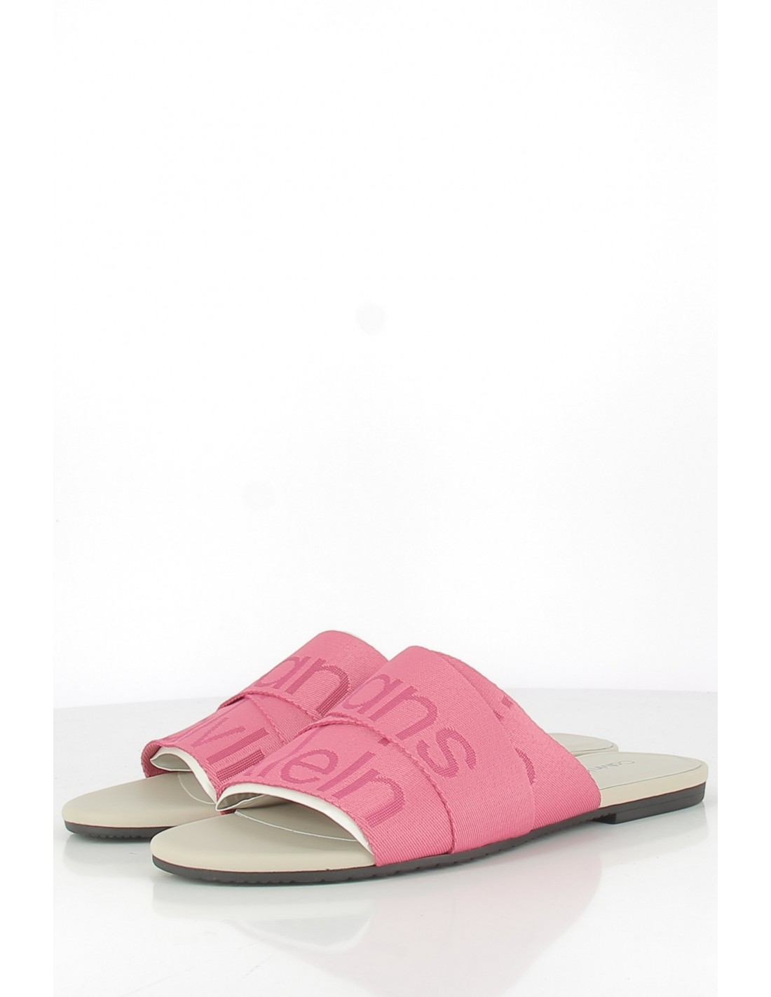 calvin klein Claquettes pour Femme flat sandal slide we
