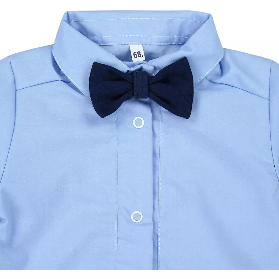TupTam Jungen Baby Hemd-Body Langarm mit Kragen blau Modell 1