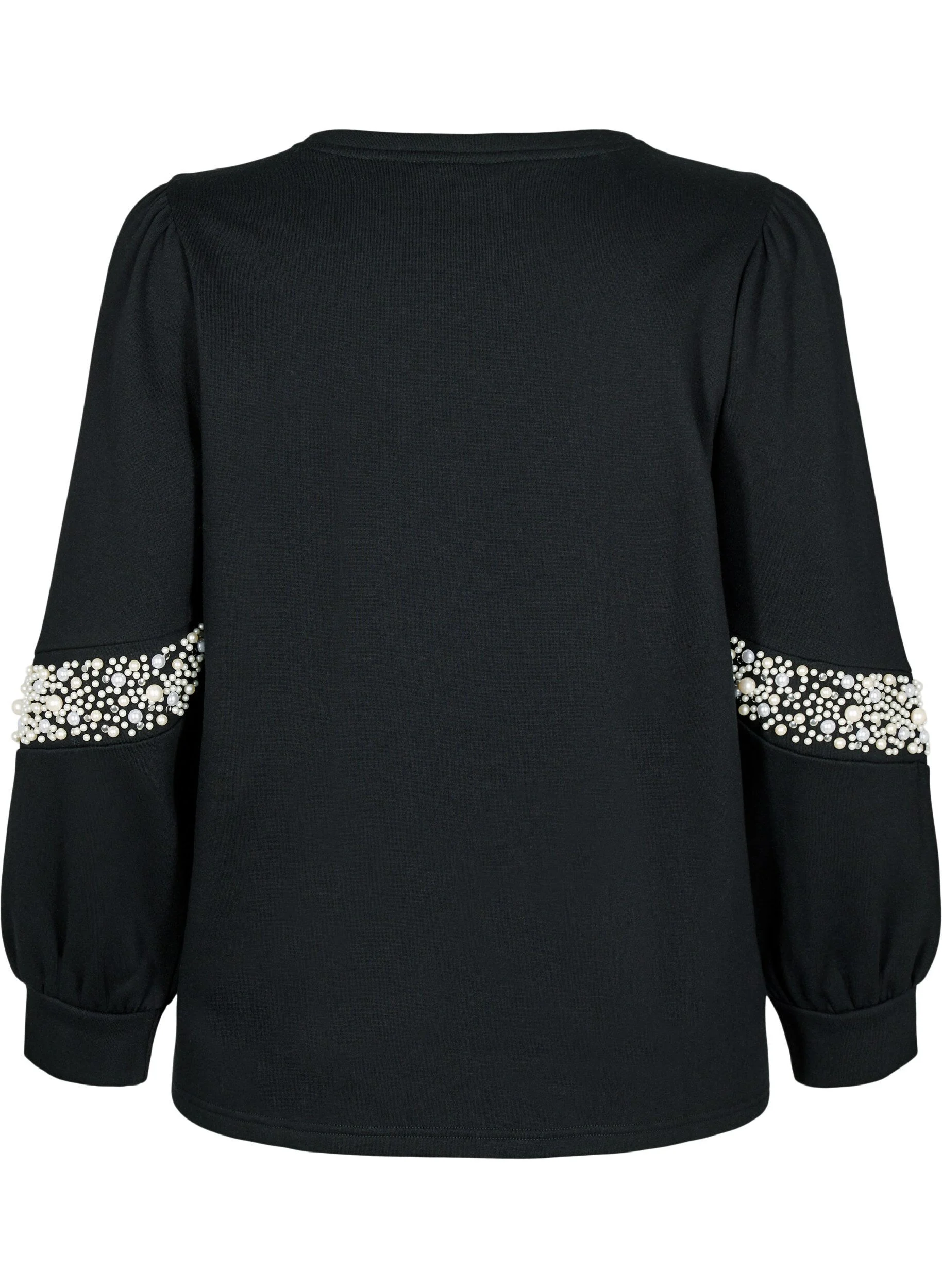 Sweatshirt med perledetaljer