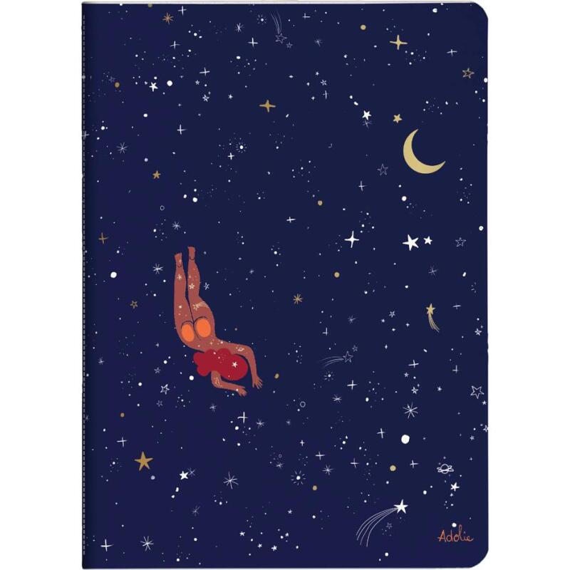 Adolie, Carnet cousu fil A5 14,8x21 cm, 64 pages, ligné, ass.