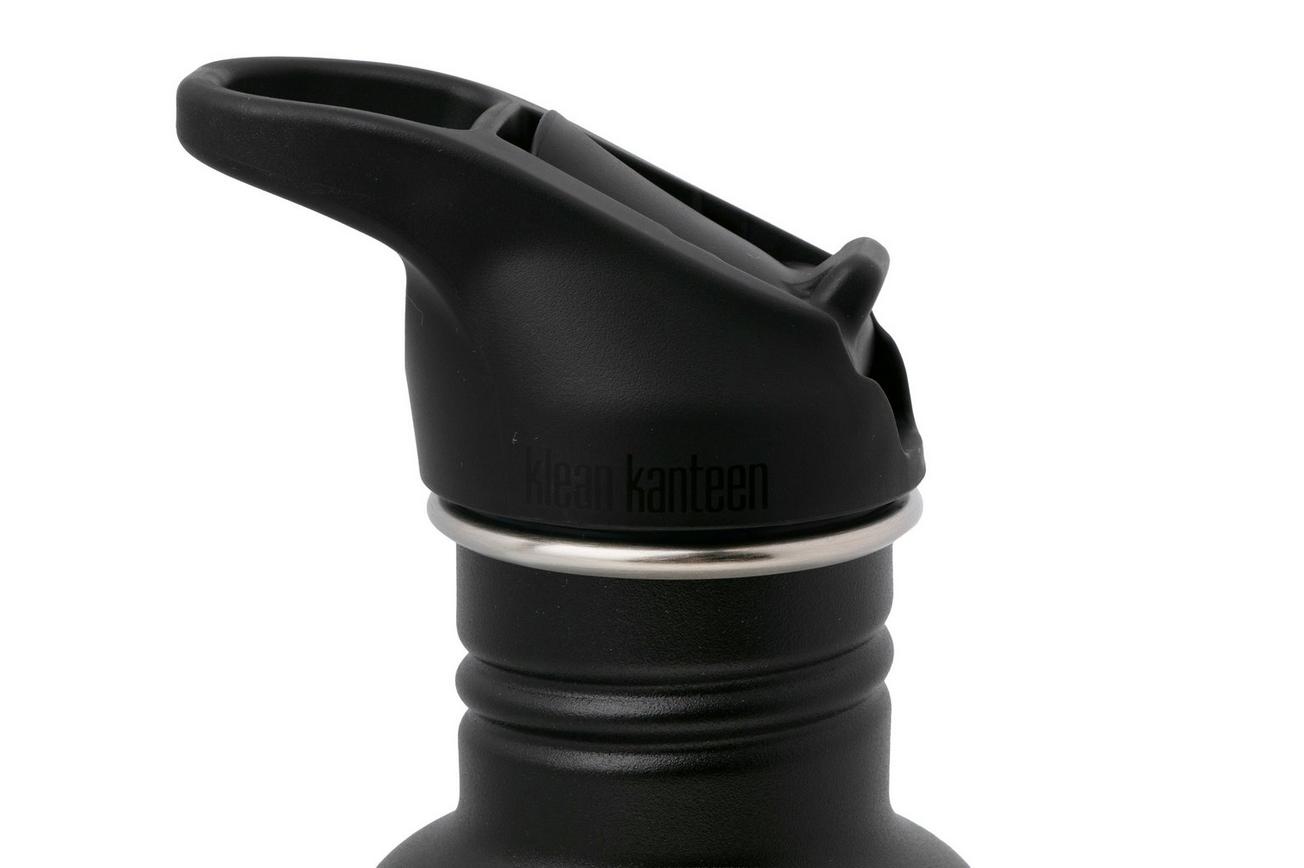 Klean Kanteen Classic Water Bottle 1011193 Black, Flip Seal Sport Cap, drinkfles, 800 ml
