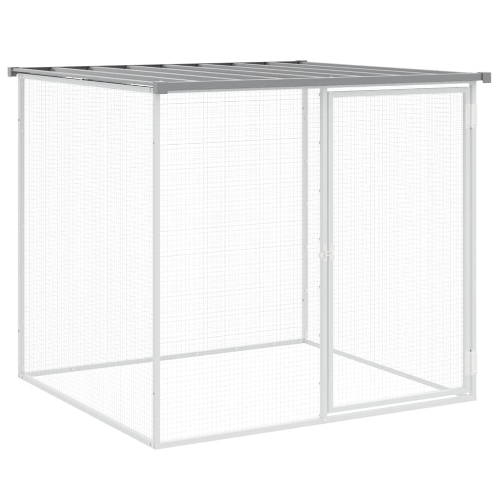 Poulailler avec toit gris clair 203x98x90 cm acier galvanisé