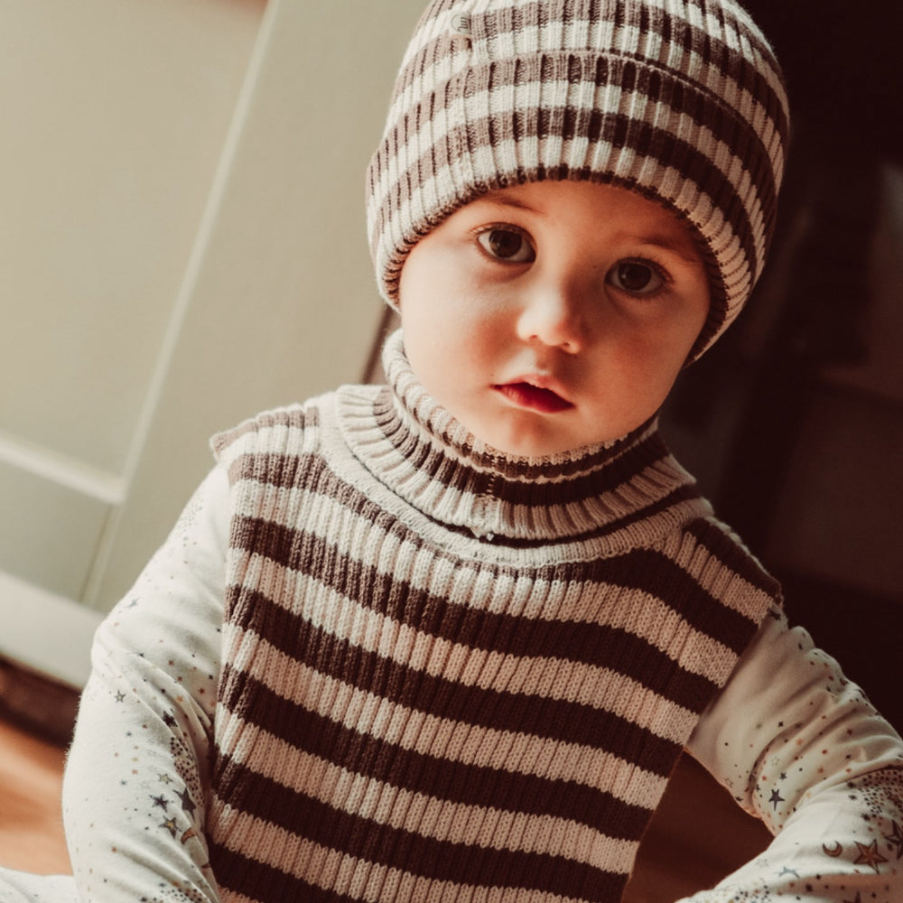 Køb That's Mine Brown Stripe Izzy Beanie