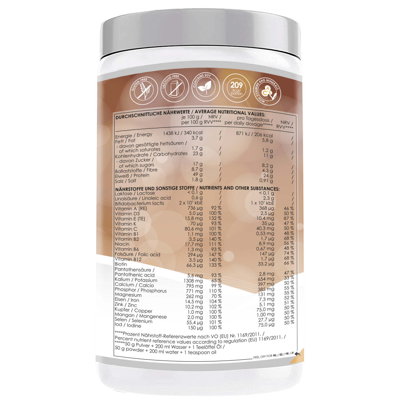 LINEAVI Aktivkost Diät Shake + Shaker (3x500g)