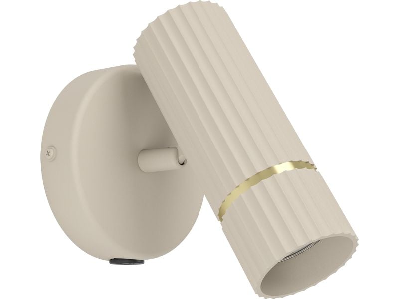 EGLO Leuchten Wandleuchte CAMINIA GU10 1 x 4.7W LED Wandleuchte mit GU10-Fassung und Wippschalter, sandfarben mit Messingakzenten