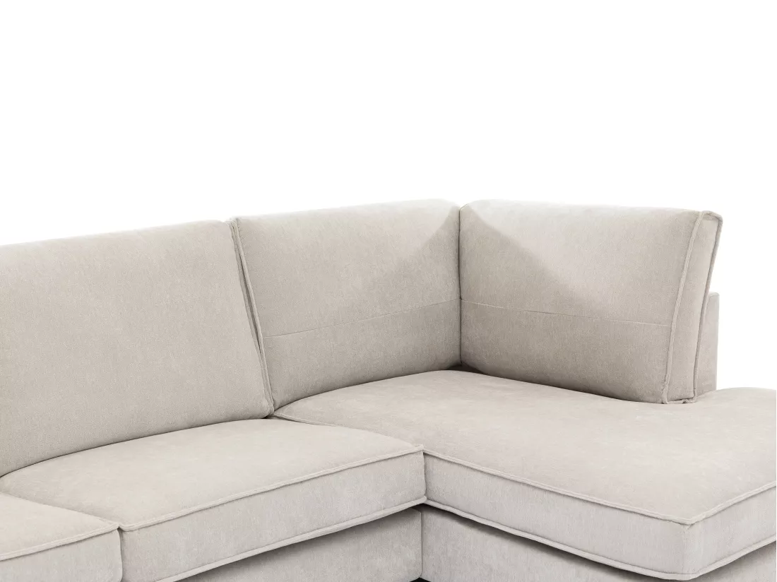 Canapé d'angle droit en tissu beige APRICALE