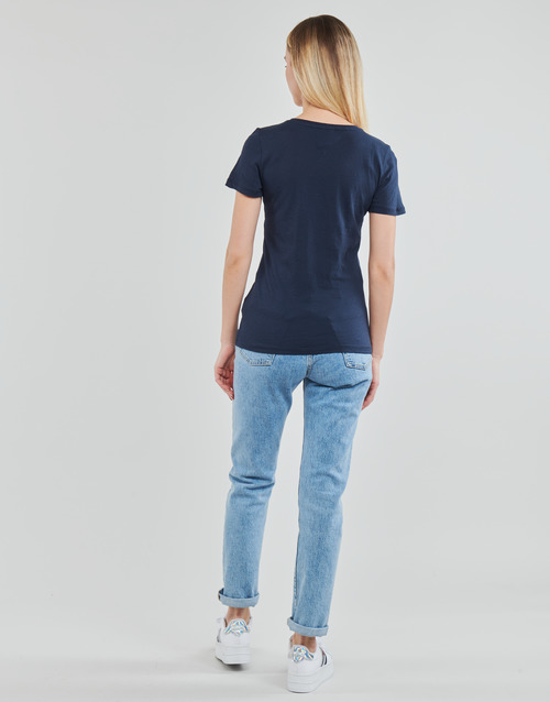 Tommy Jeans - TJW SKINNY ESSENTIAL LOGO 1 SS - Marine