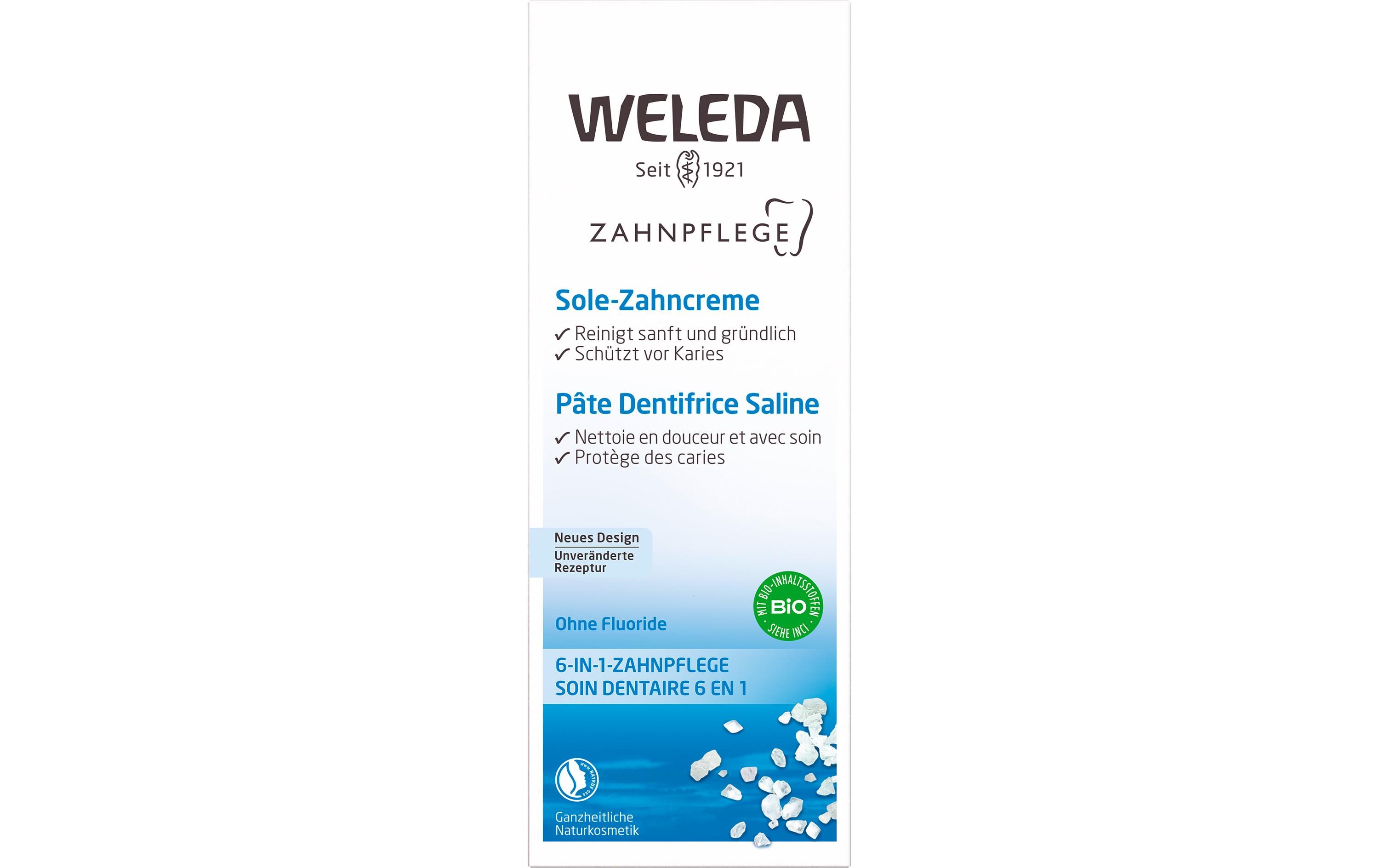 Zahncreme Sole 75 mlNatürliche Zahnpasta bietet Schutz vor Karies und Zahnstein