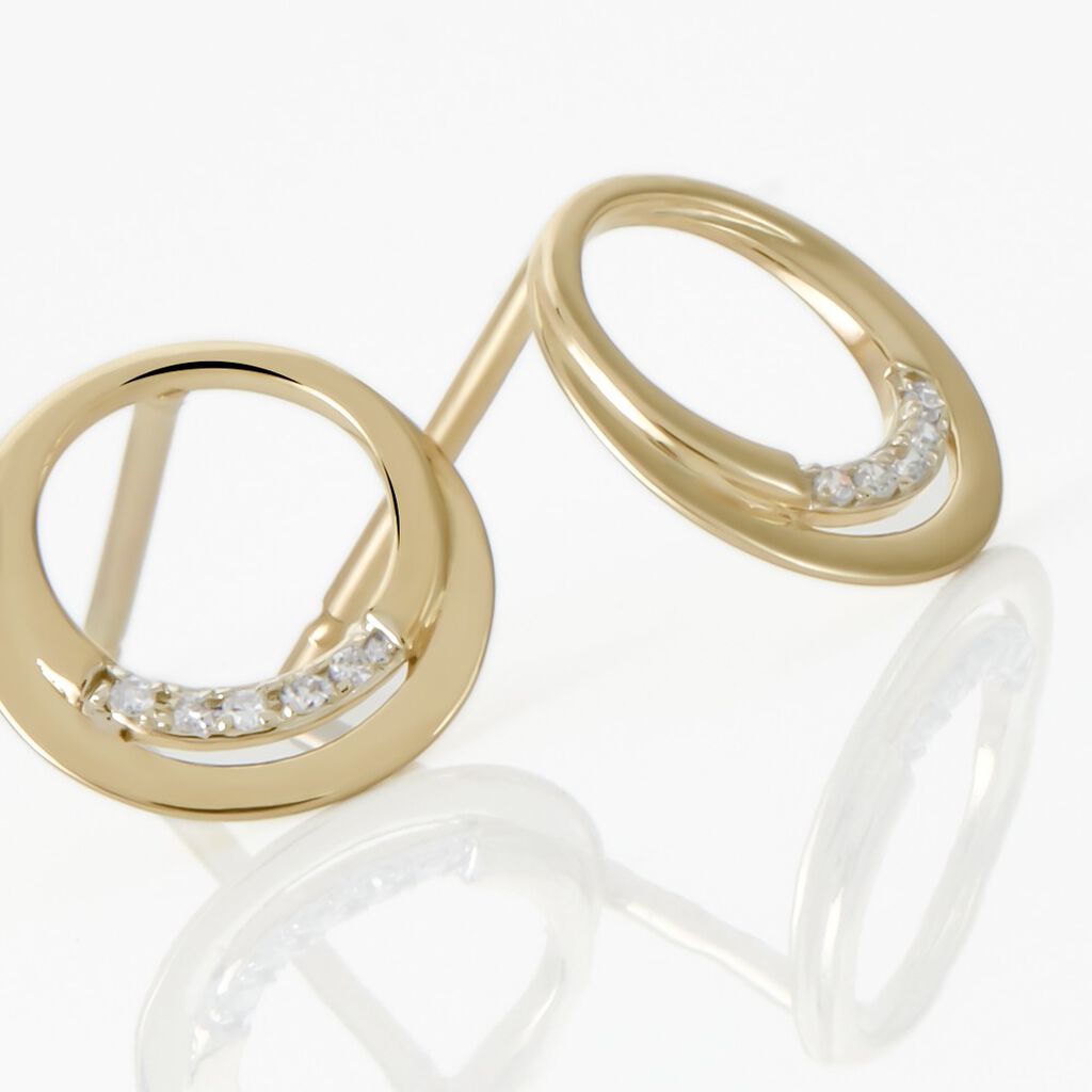 Boucles D'oreilles Puces Circlane Or Jaune Diamant