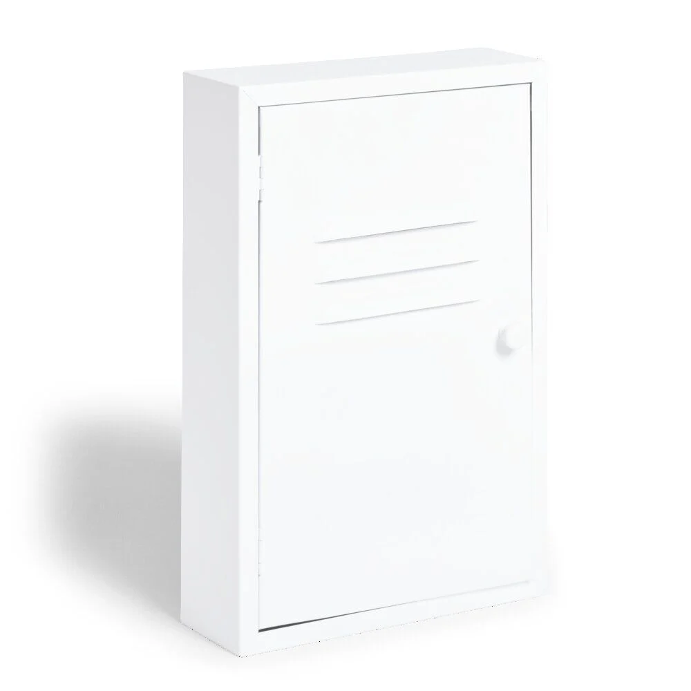 Boîte à clefs métal blanc forme casier 30x20x8cm