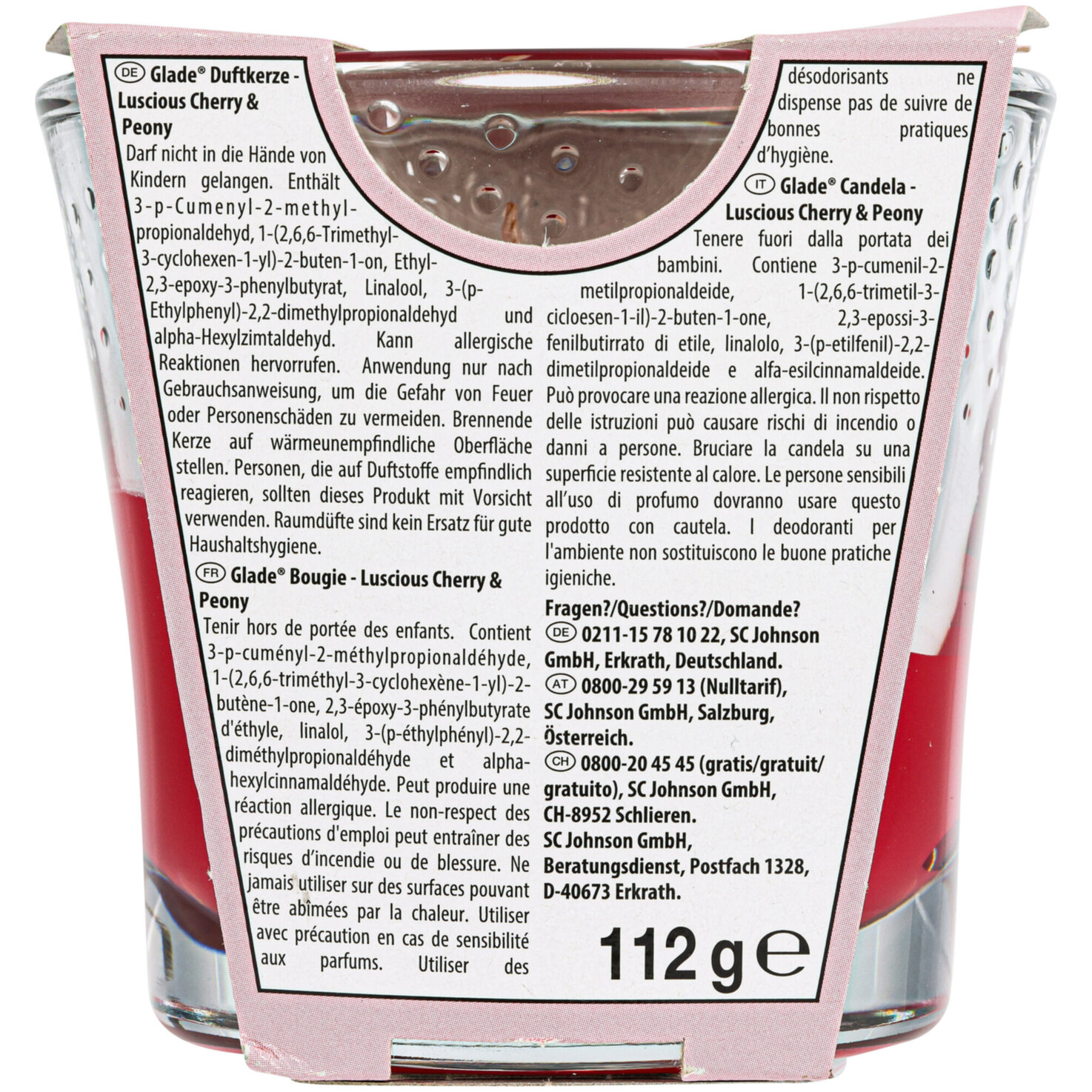 Glade Duftkerze Lucious Cherry & Peony