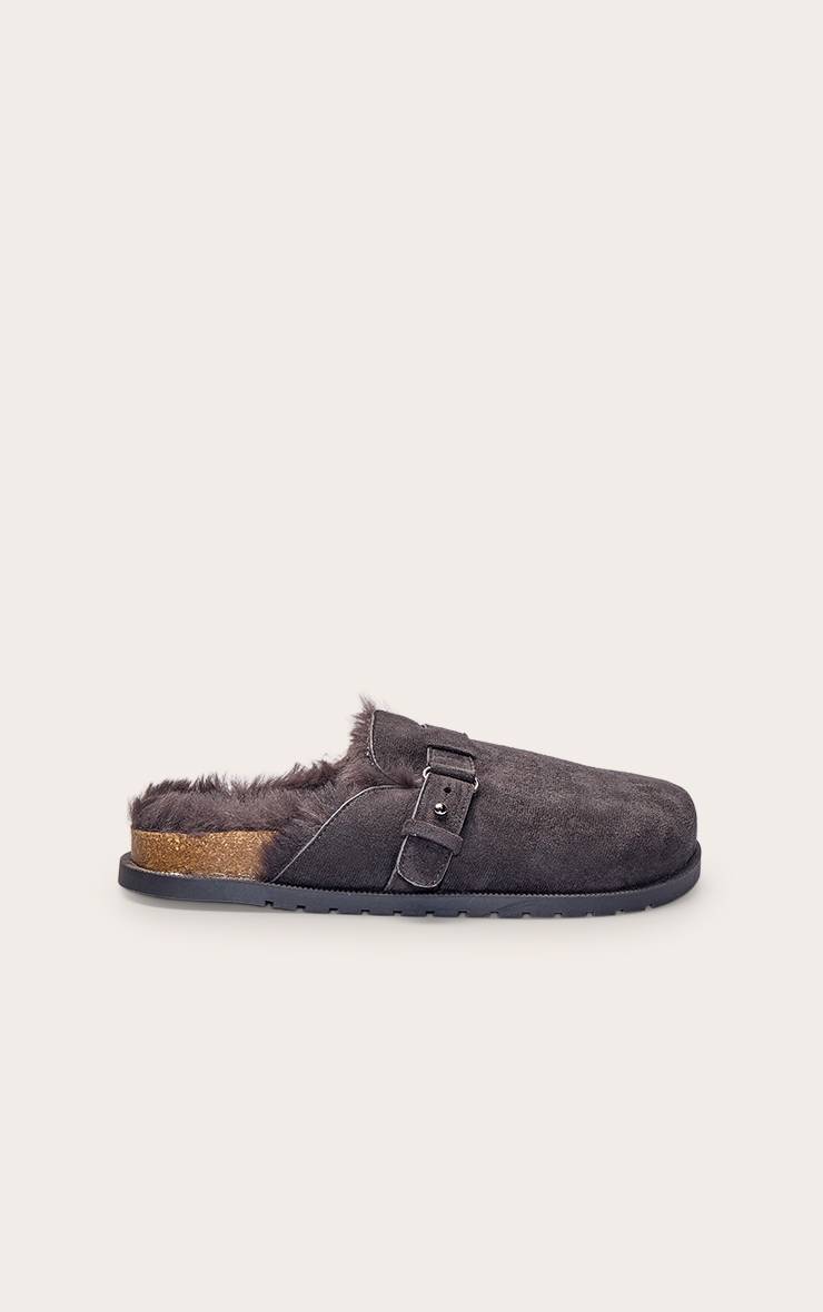 Charbon Mules À Boucle En Synthétique Doublées De Synthétique