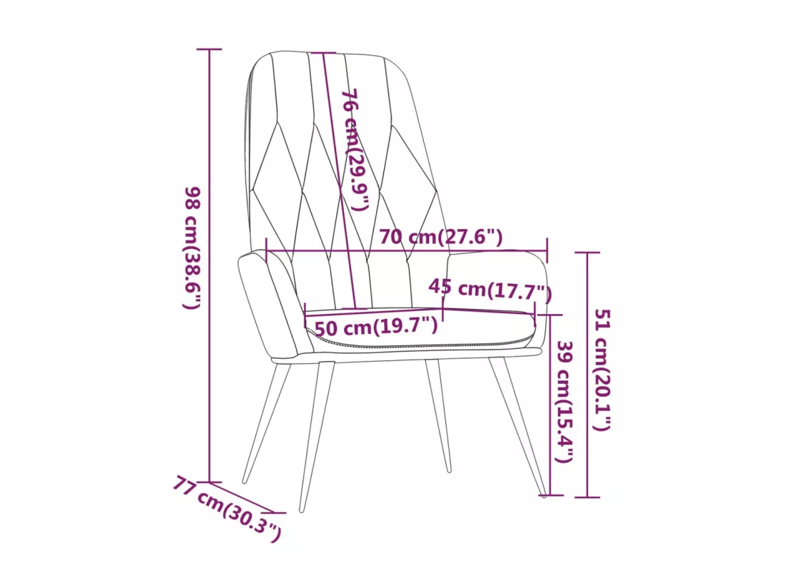 Chaise de relaxation Vert foncé Velours