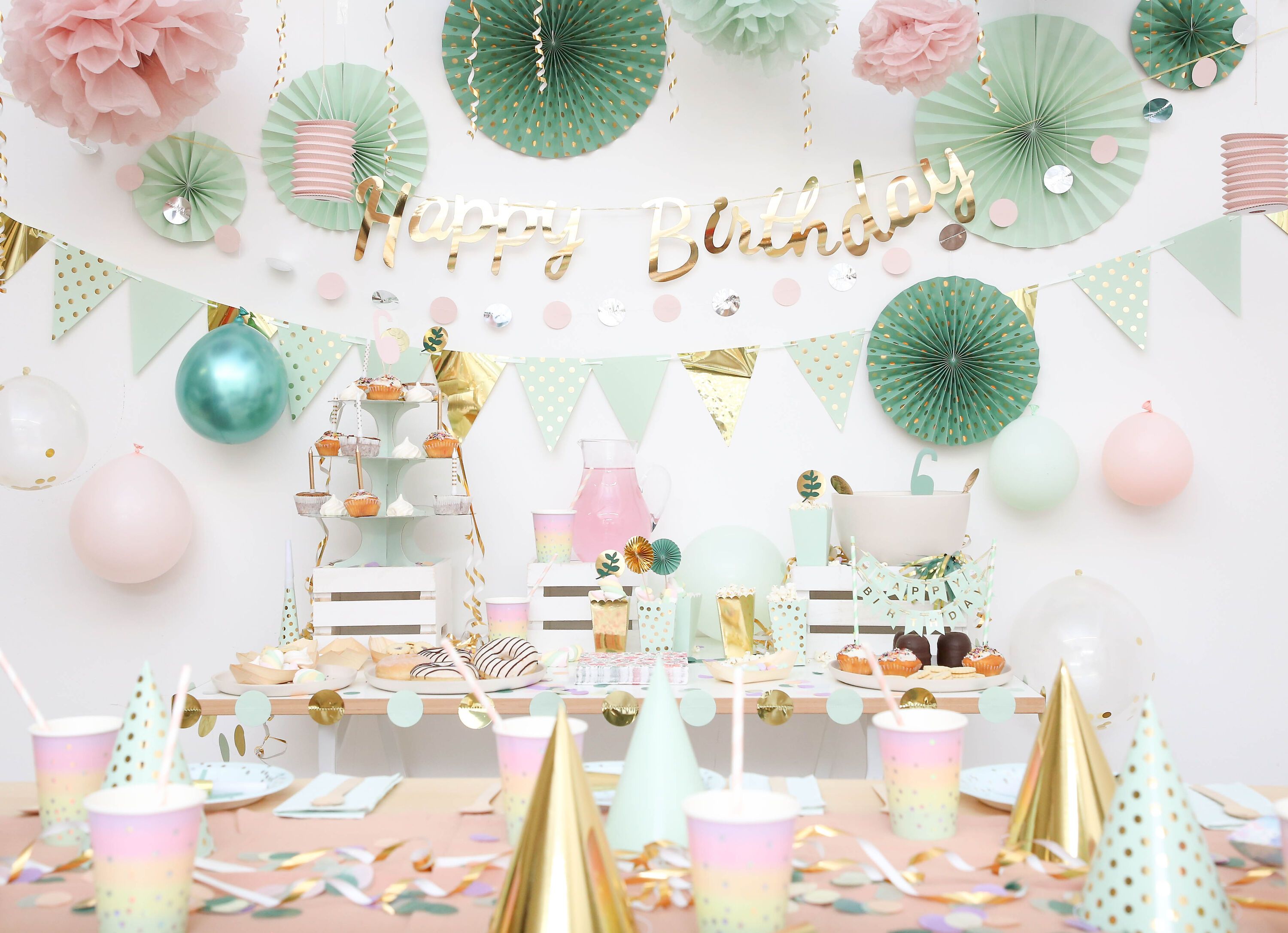 JACKY Party Set rosa, silber 8 tlg. - Rosa, Silber