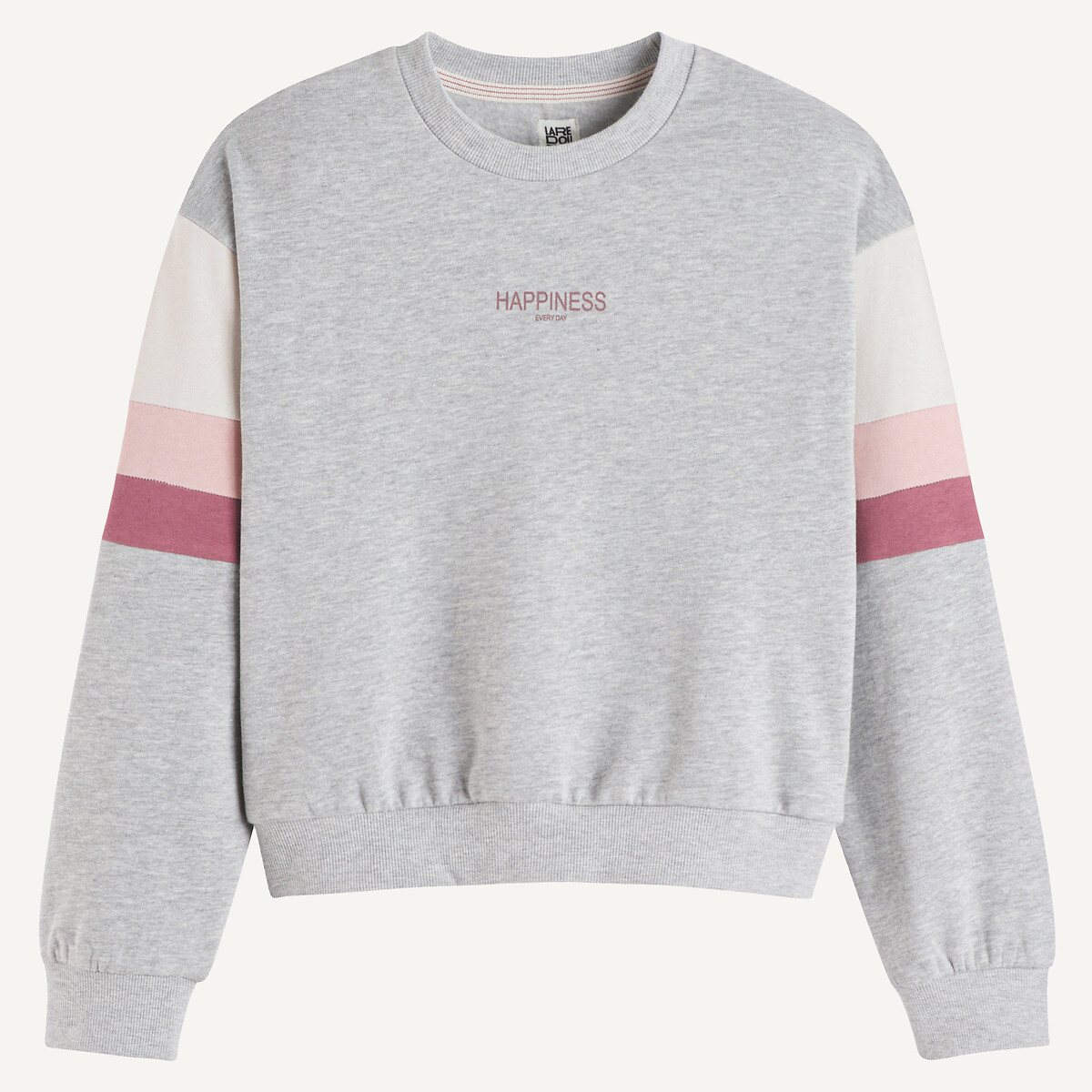 COLEÇÕES LA REDOUTE<br>Suéter folgado com gola redonda e letras, em fleece