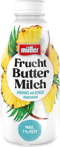 Müller Fruchtbuttermilch Ananas mit Kokos (Einweg)