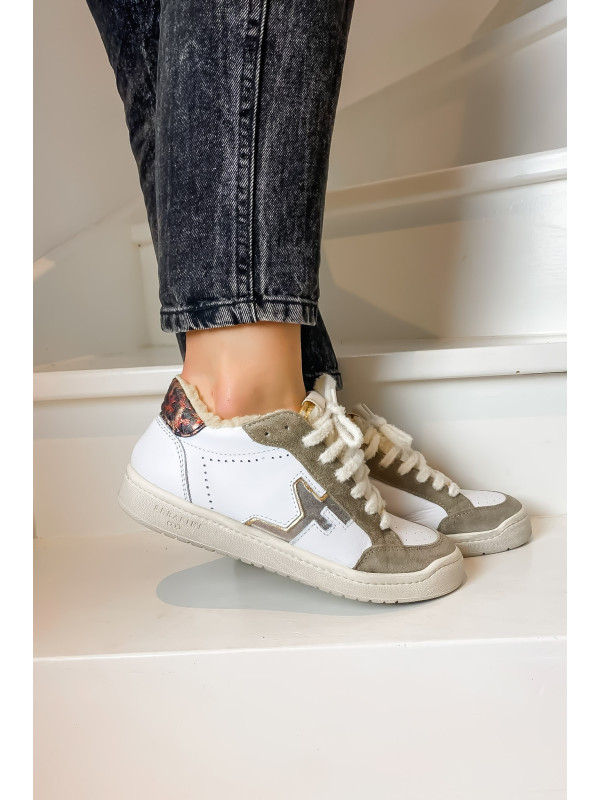 Baskets SAN DIEGO LOW White Eco-Shearling - Serafini