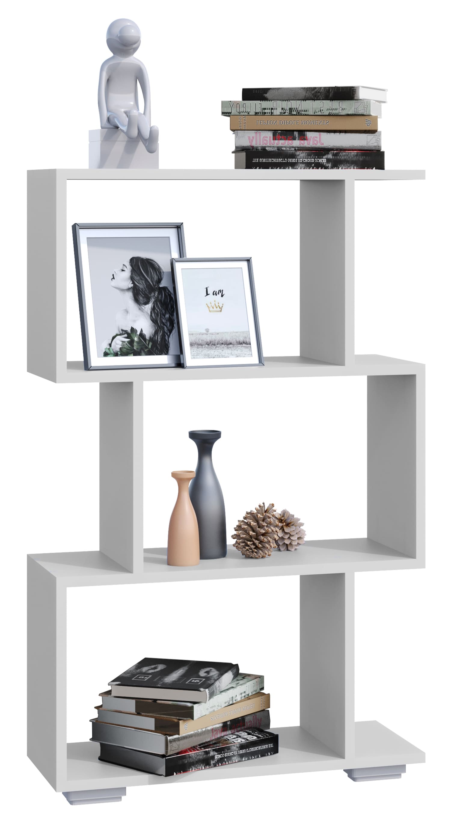 VCM Holz Raumteiler Stand Regal Bücherregal Deko Bücher Standregal Palusa M