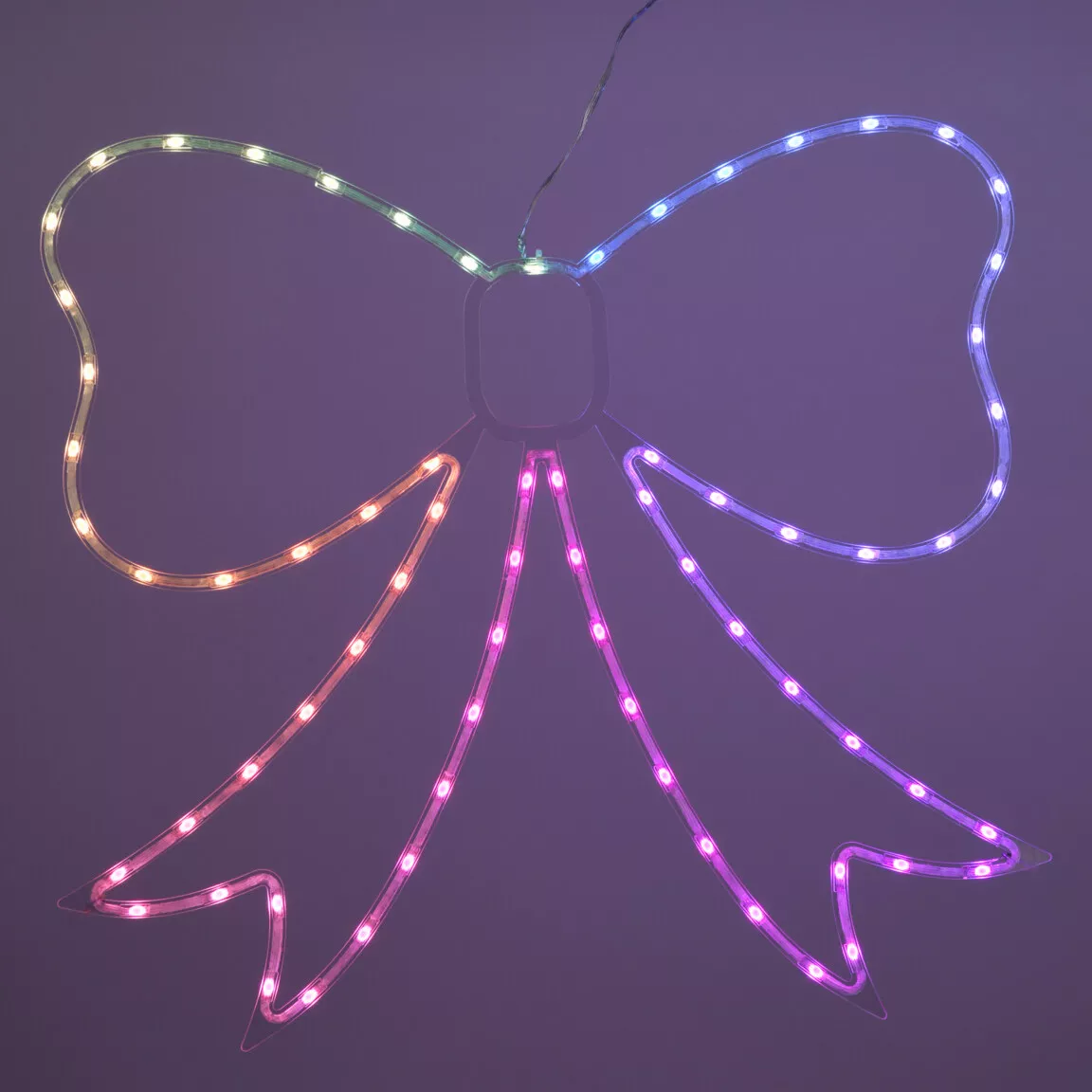 Nœud papillon lumineux néon 71 LED H60 cm Multicolore