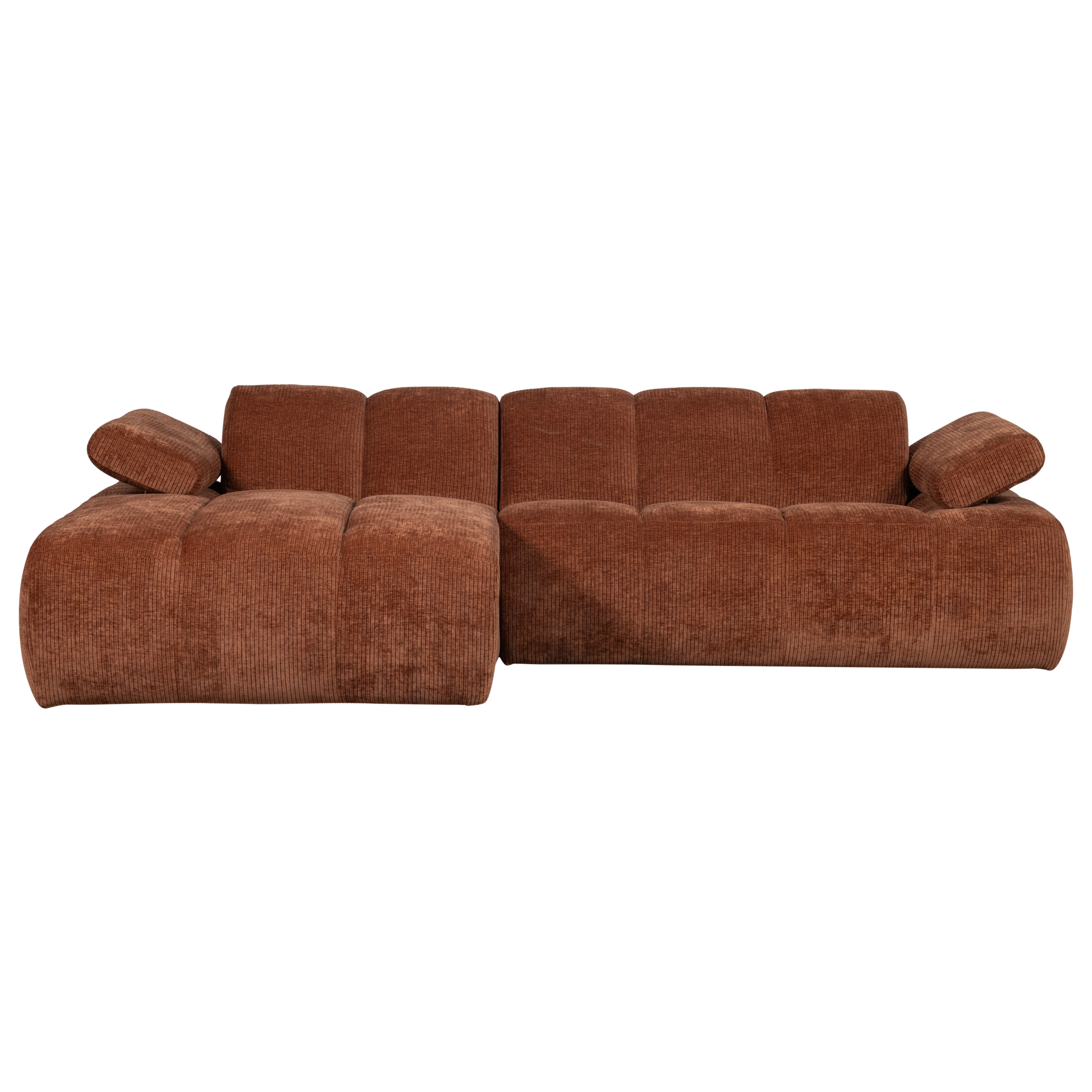 Chaise Longue Mojo Mojo Chaise Longue Links - Geweven Ribstof - Roestbruin
