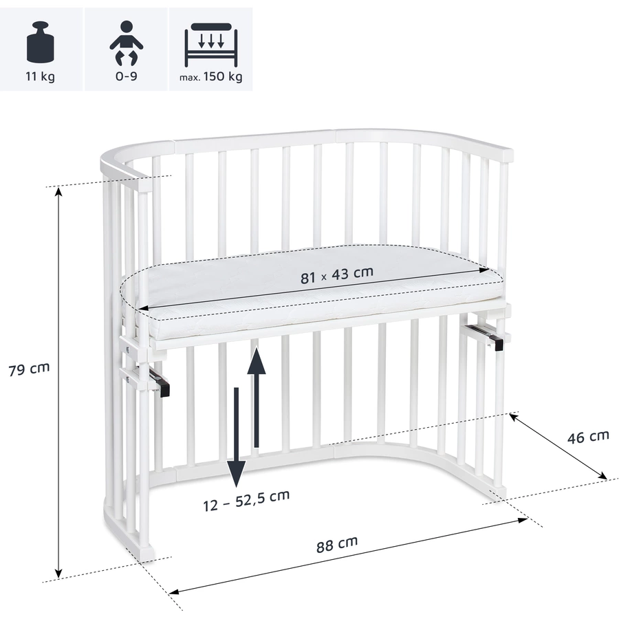 babybay Beistellbett Original weiß extra belüftet
