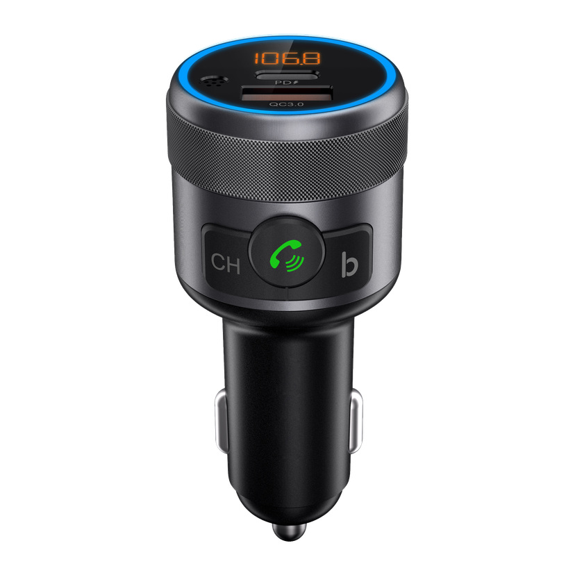 FM-sender for bil 12 V USB-A USB-C