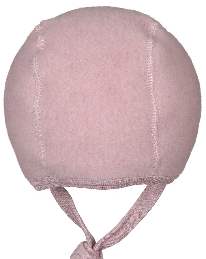 Woll-Fleecemütze BONNET zum Binden in rosenholz melange