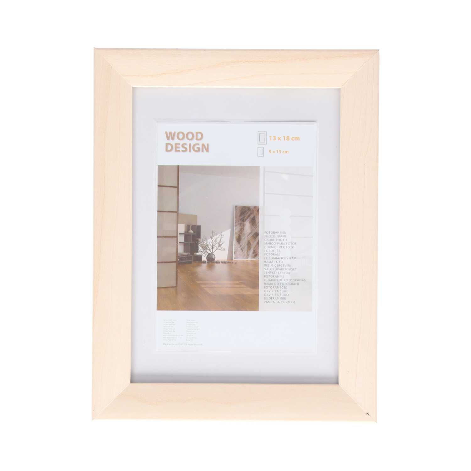 Bilderrahmen Milano aus Holz mit Passepartout 13 x 18 cm / 9 x 13 cm 4fach