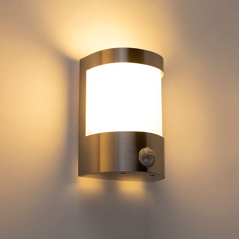 Moderne buitenwandlamp RVS bewegingssensor IP44 - Mira