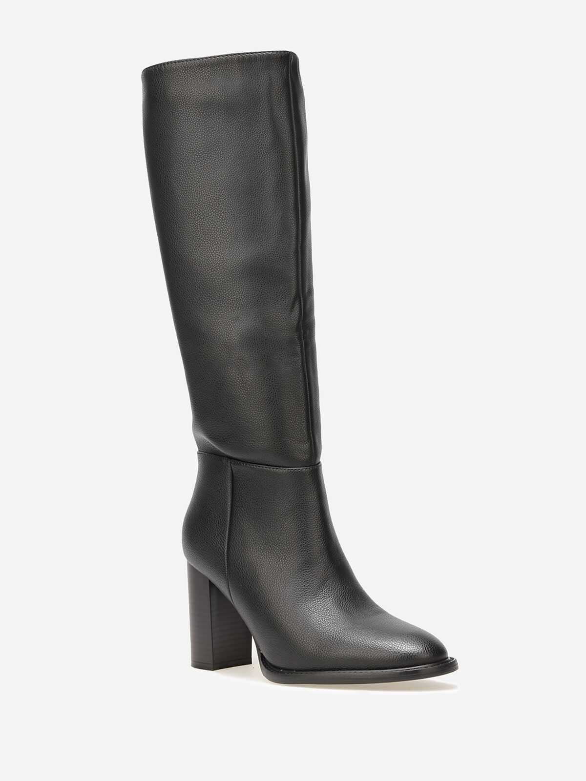 Bottes en simili texturé à talon- Noir