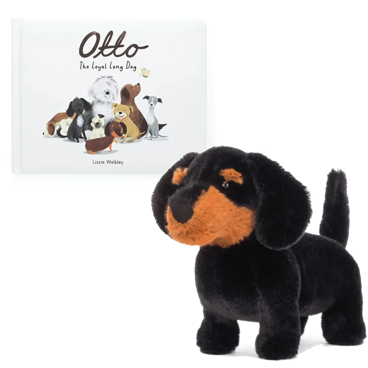 Jellycat Chien Saucisse Freddie + Livre Otto The Loyal Long Dog (Version Anglaise)