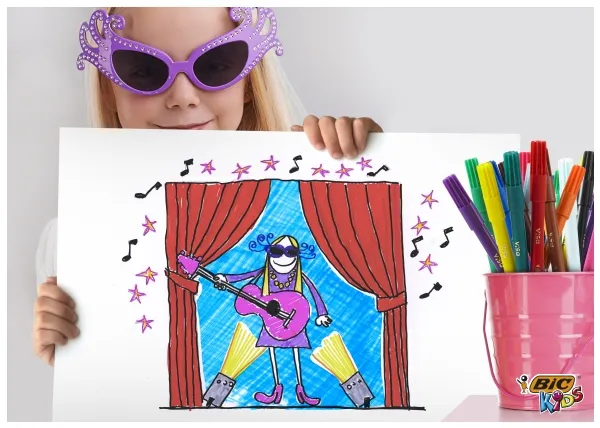 Farvetusser BIC Kids Visa Tynd Spids med 12 stk. ass. farver