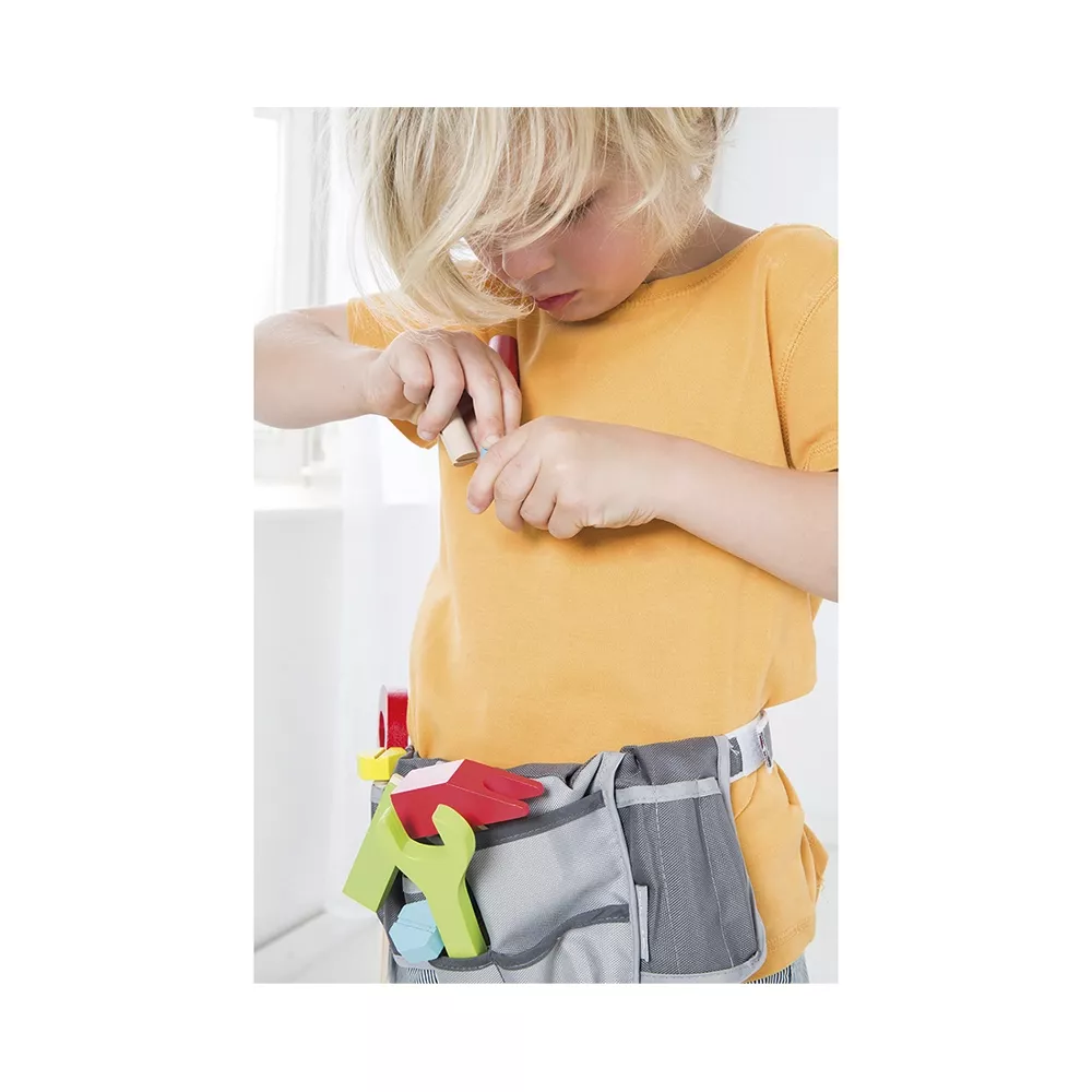 roba Kinder-Werkzeuggürtel ink. Tasche & 11teiligem Holzwerkzeugset