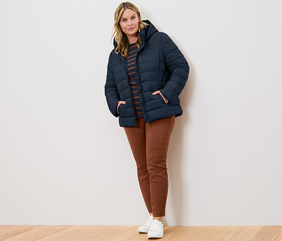 Steppjacke mit Kapuze, dunkelblau