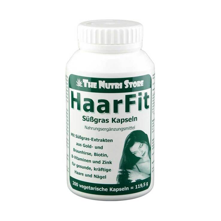 Süssgras Haarfit veget. Kapseln, 200 St