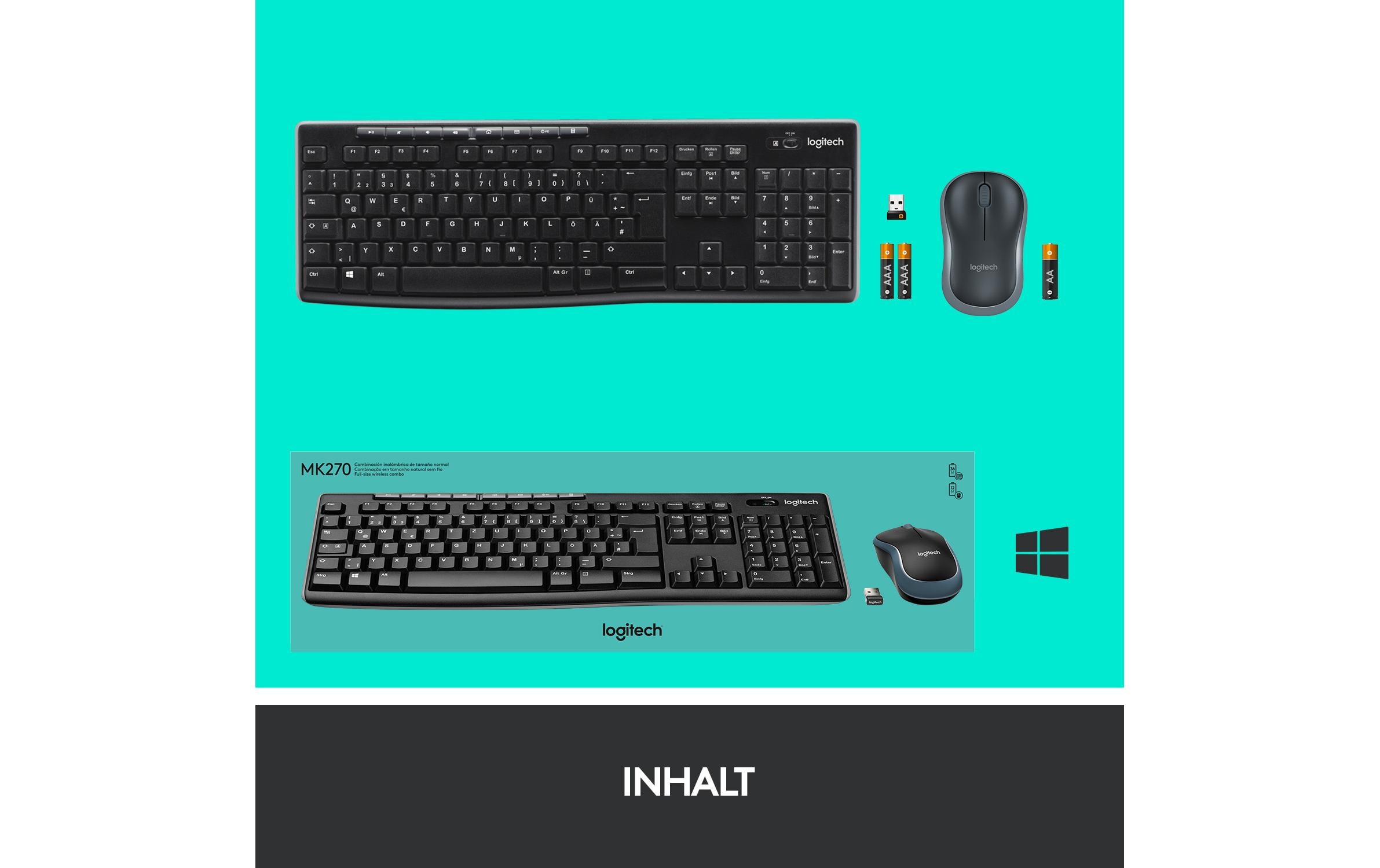 Tastatur-Maus-Set MK270 CH-LayoutKabelloses Tastatur-Maus-Set