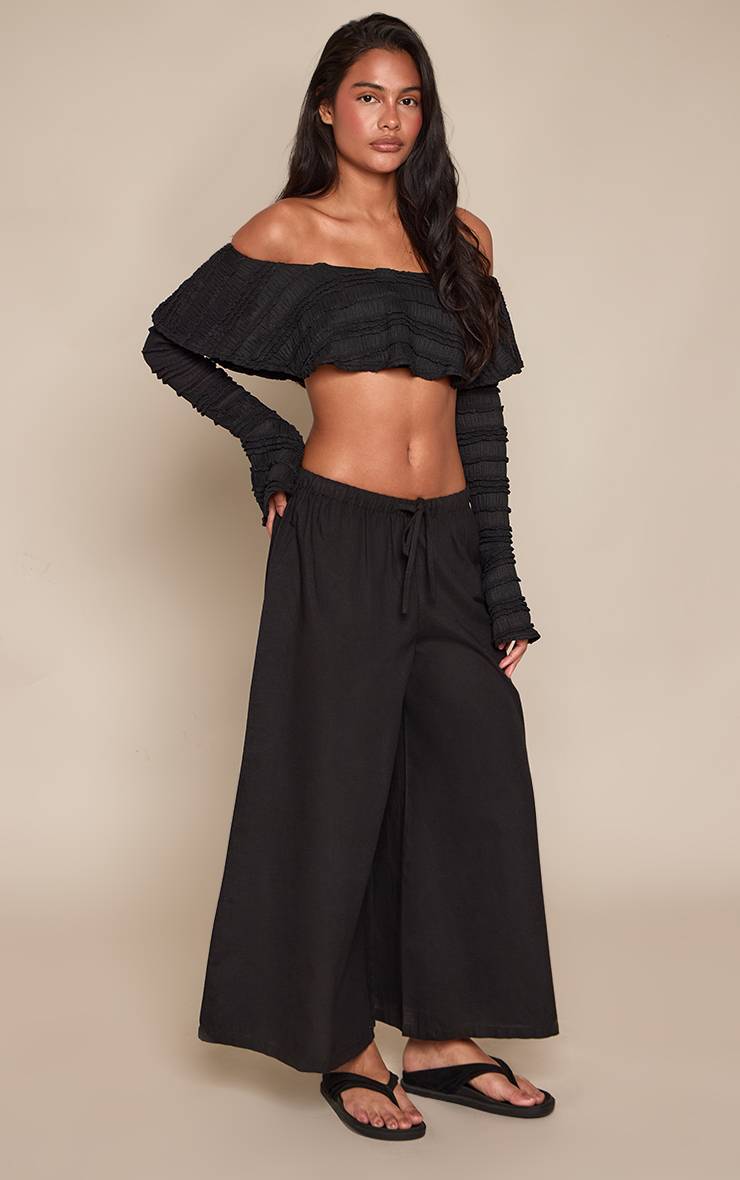 Noir Jupe-culotte Large En Coton