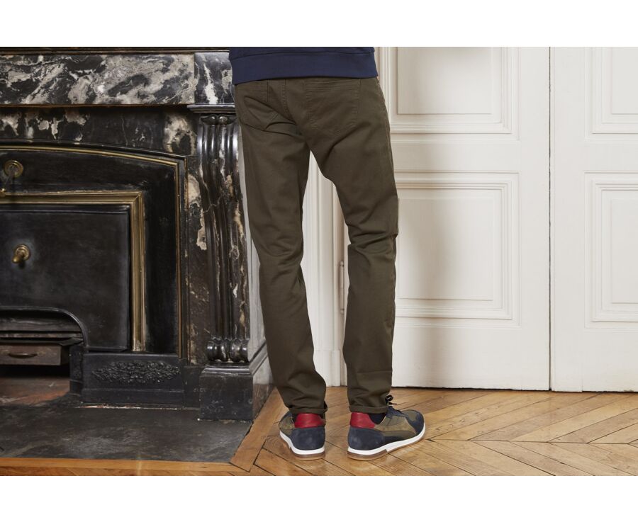 Pantalon 5 poches homme Kaki foncé - KARSON