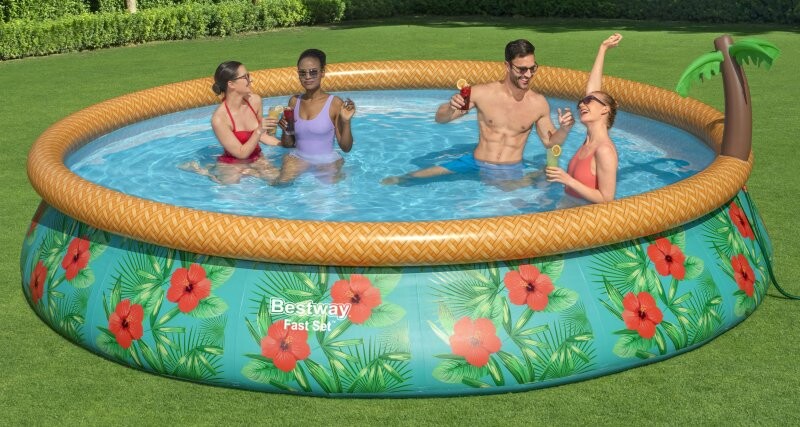 Bestway - Fast Set Pool Til Haven - Tropisk Tema - 9677 L