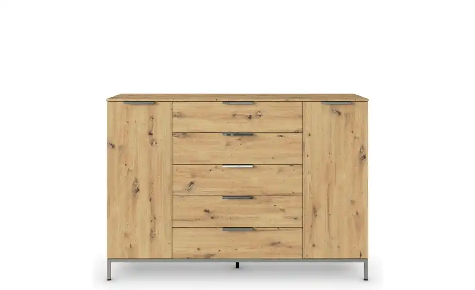 Highboard Eiche Artisan (Nachbildung) Eiche Artisan (Nachbildung) Front: Dekor, Oberboden: Dekor 160 cm verchromt