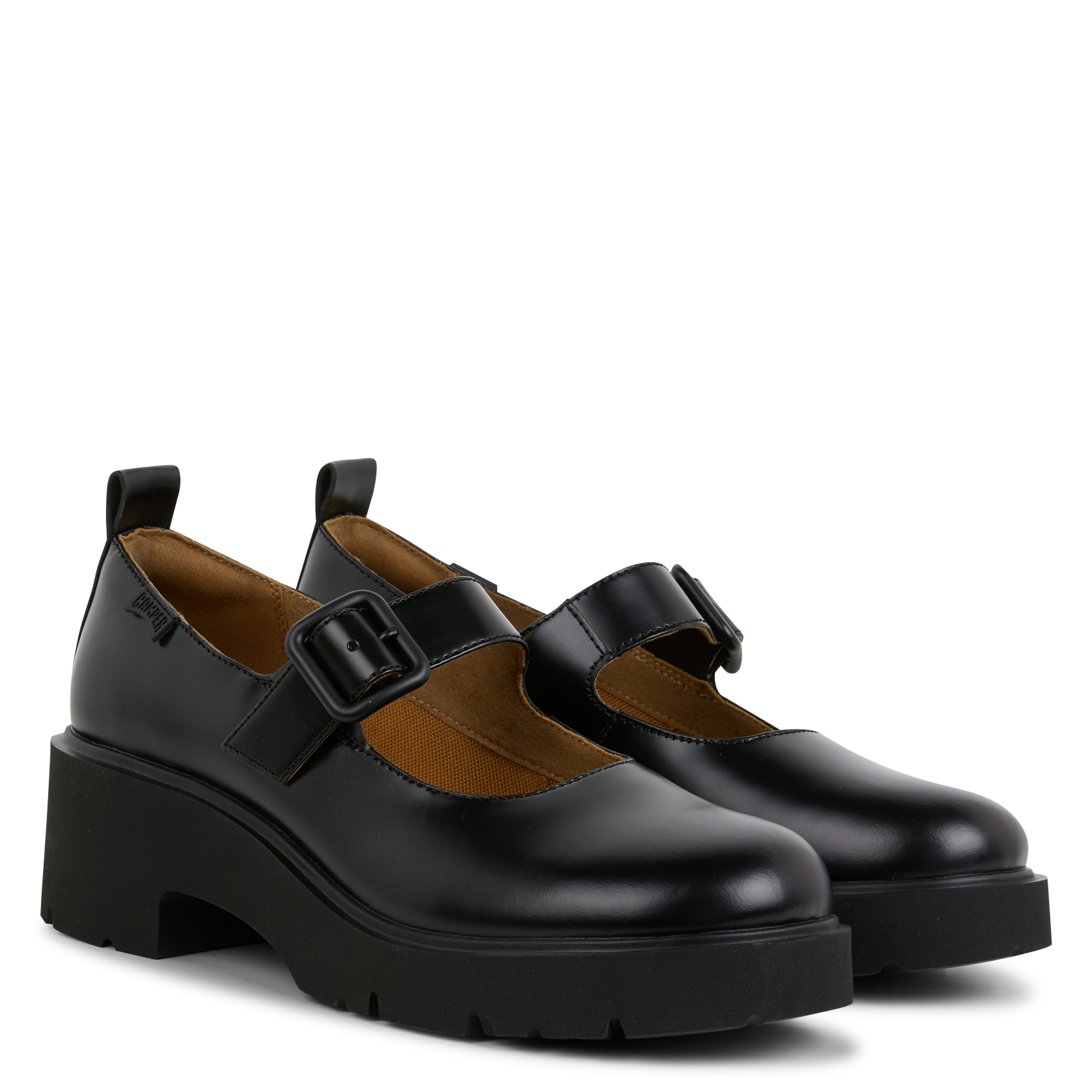 MILAH - Derbies compensée en cuir | Noir