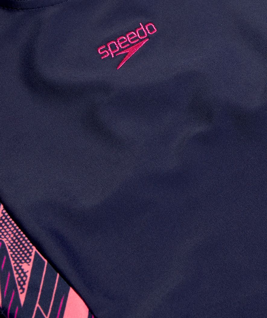 Speedo badedragt med ben til piger - Hyperboom Splice - Mørkeblå/pink
