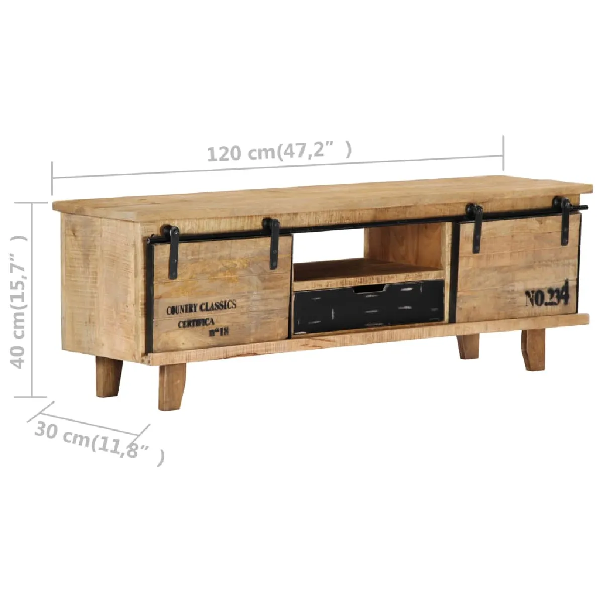 Meuble TV vidaXL - Bois de manguier