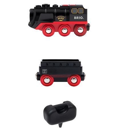 BRIO WoRød Tog - 3 Dele - Battery-Operated Steaming Train 33884