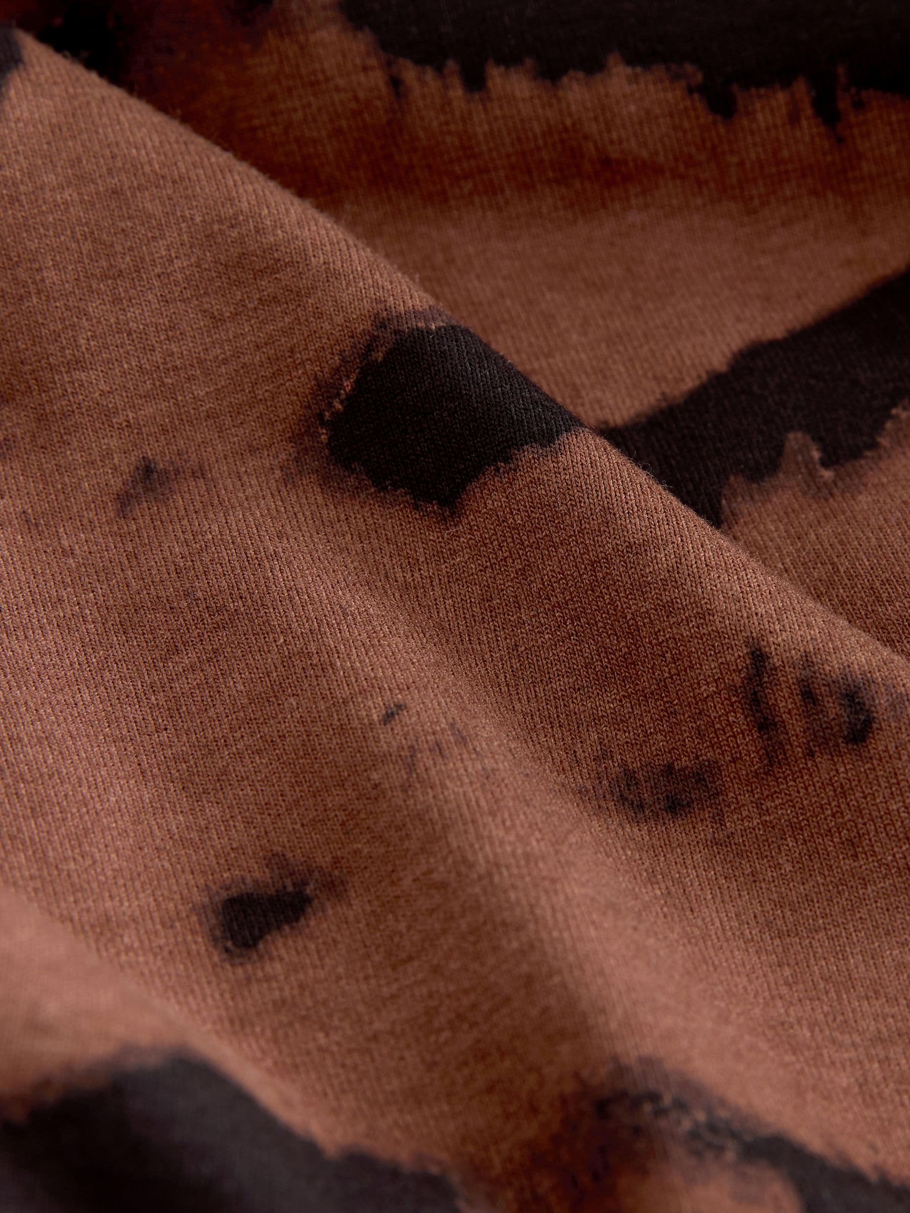 Chocoladebruin dierenprint - Jersey A-lijn maxi-jurk met lange mouwen