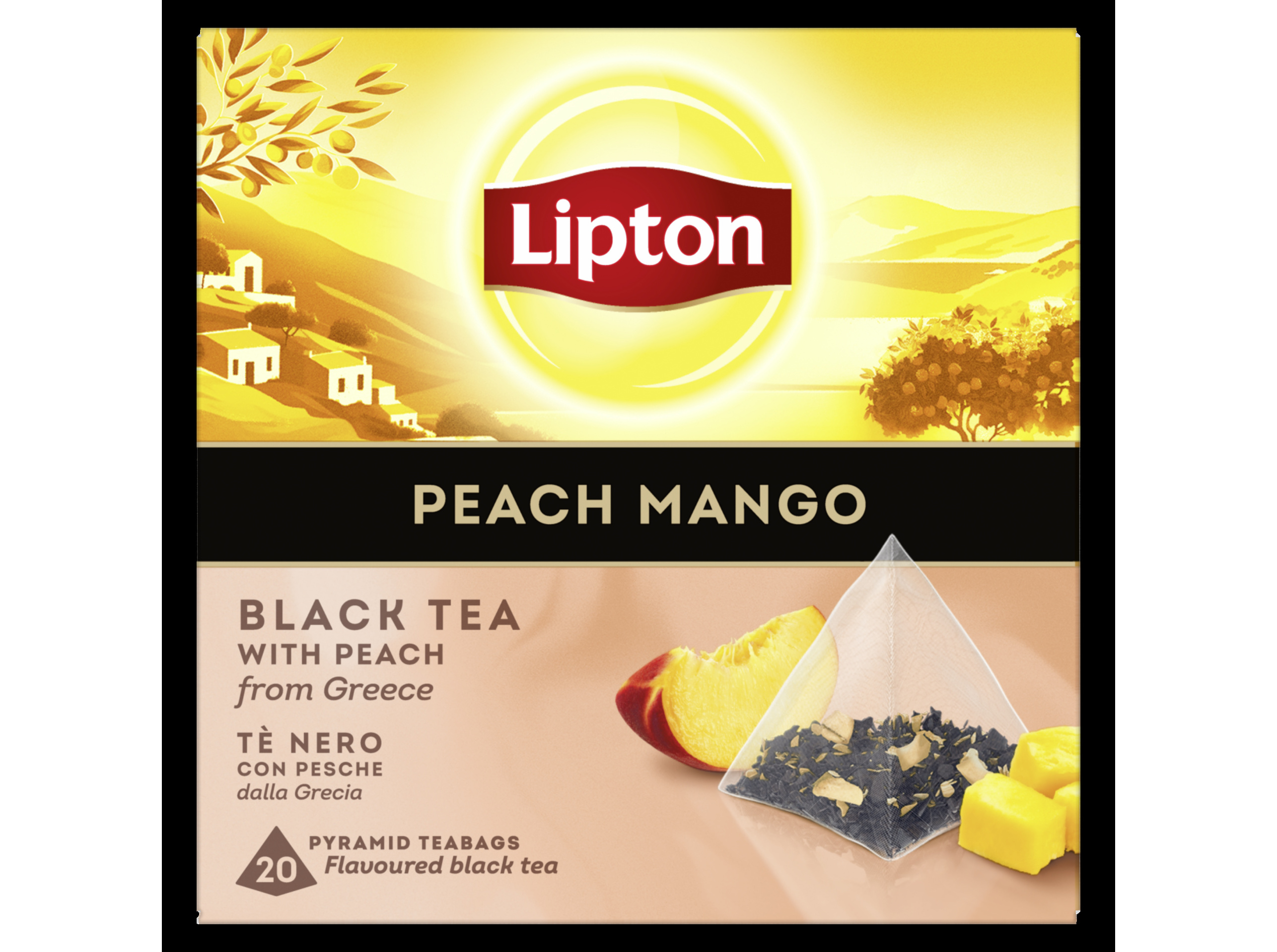 CHÁ PRETO LIPTON PYRAMID PESSEGO/MANGA 20 UN